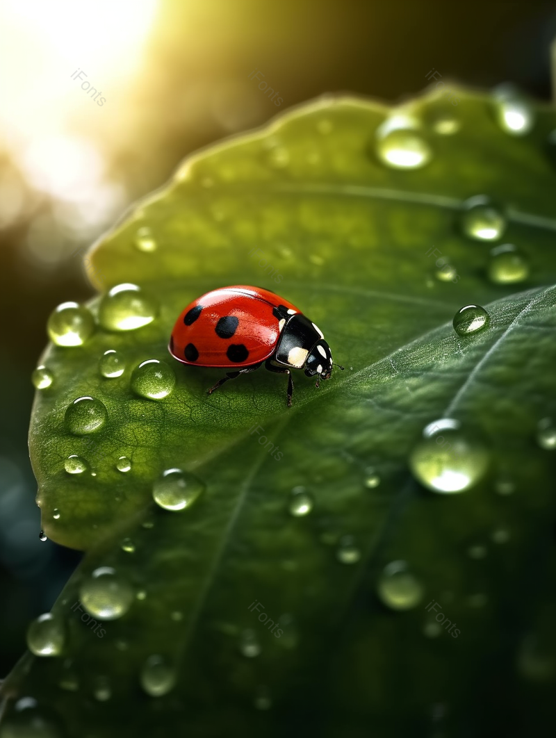 雨后甲壳虫在叶子上爬行摄影图,高清,摄影图,摄影图片,图片大全,摄影图免费下载